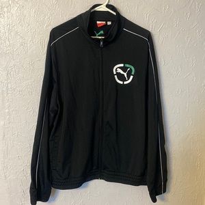 Puma Men’s Black, Green & White Full Zip Track Jacket - L